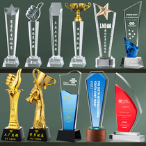 Creative Crystal Trophy Customized Resin Thumbs Metal Five-pointed Star Authorized Medal Lettering Awards Annual Meeting