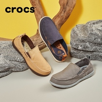 Crocs men's shoes autumn canvas shoes carlochi lazy shoes loafer shoes flat bottom one pedal casual shoes) 11270