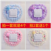 Lace switch protective cover fabric switch sticker wall sticker home switch cover living room bedroom light switch socket decoration