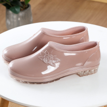 Low-top rain boots women's home short tube water shoes kitchen non-slip rubber shoes plastic shoes work wear-resistant labor protection water shoes