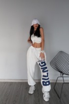 BLING GIRLS original design sense full print sports loose tie pants New Hip Hop Dance Jazz Wild