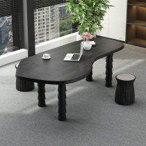 Solid Wood computer desk desktop home Nordic desk simple designer Workbench special-shaped creative log desk