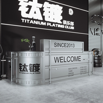 Bar counter Cashier shop Small car repair shop Bar Retro industrial style restaurant Commercial creative reception desk