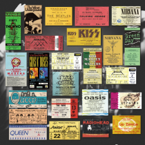 43 Rock Band Tickets Stickers Gun Flower Queen Retro Computer Mobile phone Tablet Waterproof guitar panel decoration