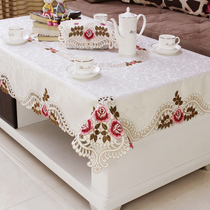 Fabric tea table tablecloth Table tablecloth embroidery embroidery table mat Rectangular modern simple dust cover cover towel cloth
