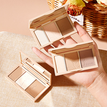 French langling highlight three-color trim plate glitter fine flash face brightening matte shadow nose shadow three-in-one plate