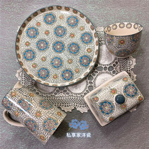 Export household ceramic milk kettle Butter dish with lid Butter box Large round plate Tea plate Pizza plate Chopsticks bowl Rice bowl