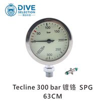 Poland Tecline 300bar 63mm diving residual pressure gauge meter metal spg meter head Italian TM