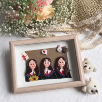 Handmade custom clay photo frame Cartoon Doll anniversary couple wedding family photo men and women birthday graduation gift