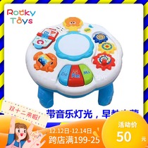 Multifunctional childrens music story puzzle baby learning game table baby early education toy table 0123 years
