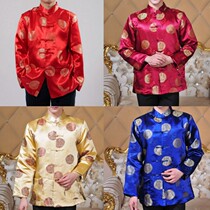 Fugui men Tang suit long sleeve jacket wedding banquet Tang suit stage performance work clothes for men and women couples