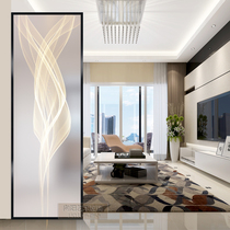 Modern simple art glass screen partition double-sided painting light luxury entrance hall living room bathroom kitchen customization