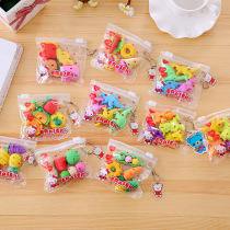Bagged zipped eraser Erasers Creative Erasable Cartoon Styling Children Elementary School Students Learn Stationery Prizes Small Gifts