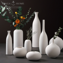 Nordic modern simple white ceramic vase ornaments dining table living room flower arrangement dried flower TV cabinet home decorations
