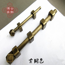 Large door latch lock latch Chinese antique wooden door pure copper door bolt garden door lock retro outdoor lock insert