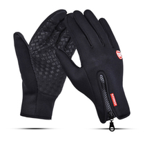 Outdoor sports Autumn and winter mens and womens water repellent windproof warm gloves Riding touch screen zipper ski gloves