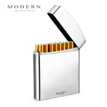 German Modern mens gentleman cigarette case creative stainless steel 20-pack cigarette case fashion metal cigarette set