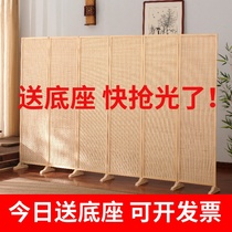 Bamboo simple screen Room partition wall Living room modern simple folding mobile bedroom occlusion curtain board Household flat wind