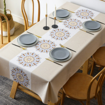 Tablecloth waterproof and oil-proof disposable anti-hot household table table cloth Chinese style European coffee table cloth pvc table mat