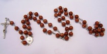  Boutique white copper wire chain Natural golden stone five-end Rosary long Rosary Jesus Cross necklace pendant gift
