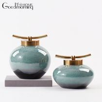 American storage tank General tank new Chinese model room hotel display decoration porch ancient shelf decoration
