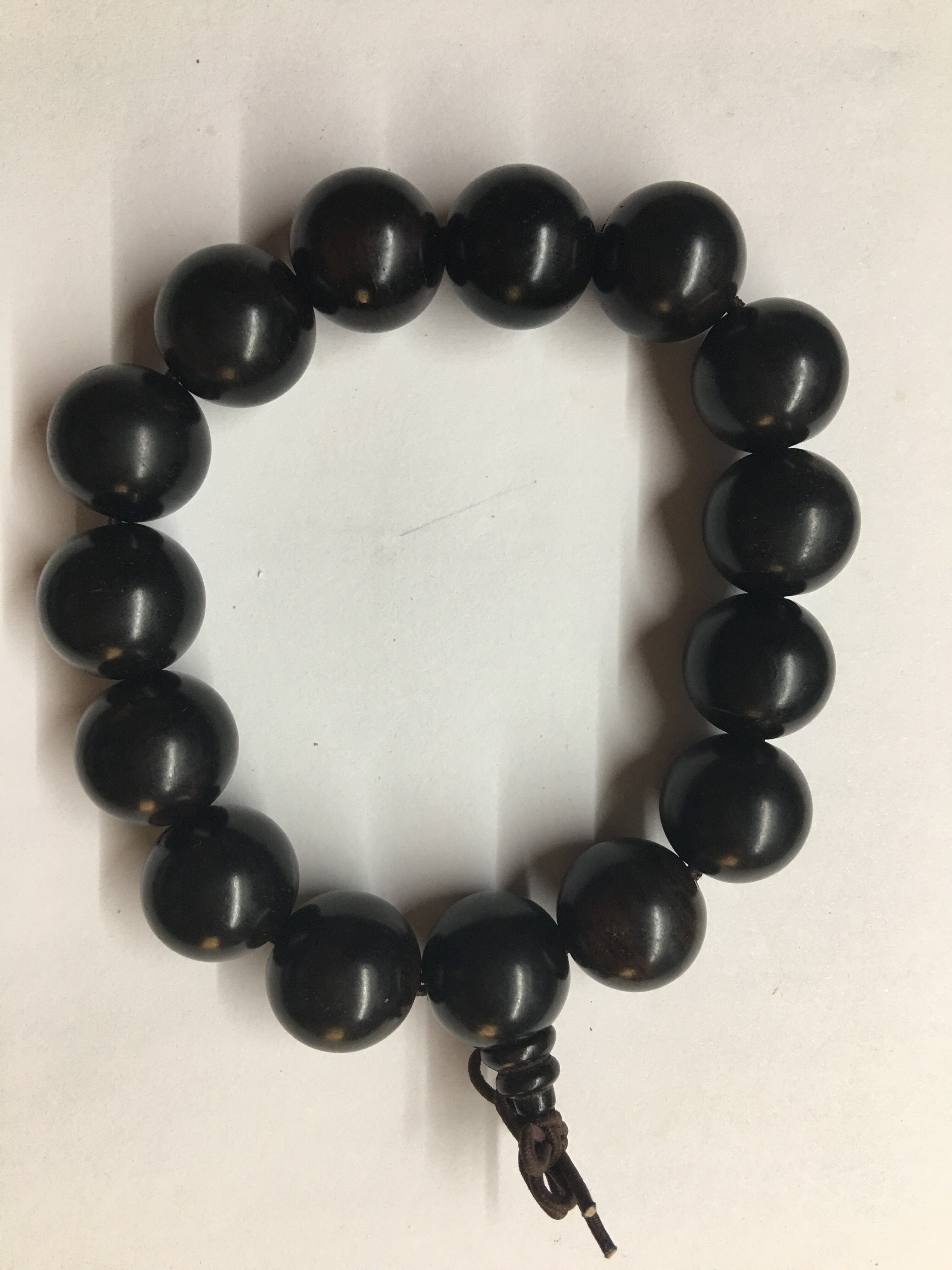 Ebony string male handmade natural bracelet diameter 15 mm