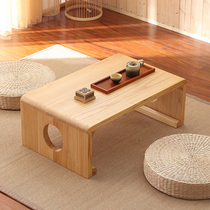 Solid wood bay window table Japanese Tatami coffee table New Chinese Chinese study table Balcony Computer table Kang table Floor Low table