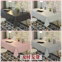 Japanese simple Plaid tablecloth bedroom desk ins Wind girl table cloth net red rectangular fabric