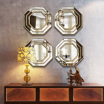 European-style soft wall restaurant combination decorative mirror light luxury model room entrance hall corridor octagonal diamond mirror