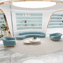 Office sofa simple coffee table combination clothing shop Beauty Salon reception office rest area light luxury curved sofa