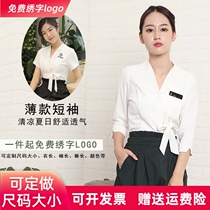 Summer beautician beauty salon foot bath Health Club spa short sleeve temperament massage technician work clothes womens suit