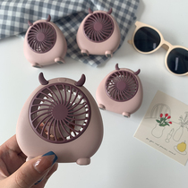 Cute mini desktop fan portable portable portable small net red usb charging student dormitory mute powerful