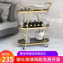  Nordic mobile wrought iron dining car Tea cart trolley Household wine cart Beauty salon cake cart Snack cart