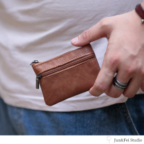 xmyb retro headlayer cow leather zero wallet brief mini key bag male and female universal dermis small card bag