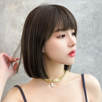 Wig women short hair 2021 fashion new clavicle long hair wave head natural full head set simulation wig set