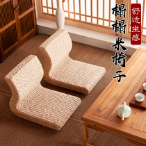 Simple straw tatami bay window chair balcony floor without legs back chair living room and room chair lazy chair