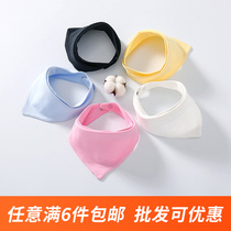 Newborn All-cotton Triangle Towel Pure White Baby Spat Around Mouth Snap baby black anti-puff milk bib suction