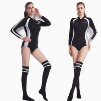2 55MM thick sunscreen warm diving suit waterproof one-piece swimsuit female diving suit surf jellyfish suit