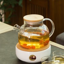Japanese glass flower teapot Afternoon Tea Flower Fruit tea cup fruit tea set household candle heating set electric pottery stove