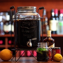 Whisky Cola barrel glass juice cans beverage barrels commercial large-capacity household sparkling wine glass bottles fresh-stuffed enzyme