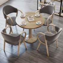 Simple reception negotiation table and chair combination Balcony small round table Shop meeting sales floor lounge area Leisure dining table and chair