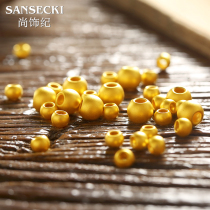 3D hard gold pure gold 999 ancient small matte gold small gold beads transfer beads ring Valentines Day bracelet send girlfriend