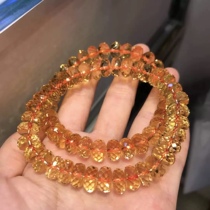 7a Collection grade orange natural Brazil engraved yellow crystal bracelet female wheel wheel ball beads along the hand string gift