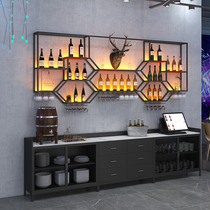 Wine rack storage rack Wall Bar Bar Bar Bar wine cabinet iron hanging wall red wine rack creative wall red wine cabinet display rack