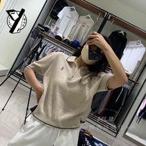 South Korea direct mail new seller work short sweater Joker casual short-sleeved womens Tide tops