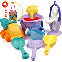 Soft glue beach toys set childrens bath toys children play water to dig sand baby shovel hourglass tools