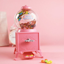 Retro pink rainbow candy MMS chocolate beans peanut beans candy machine girl children coin toy ornaments