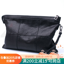 2021 new mens handbag leather soft leather large capacity business high-end light luxury handbag casual envelope tide