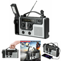 Hand-cranked power generation radio emergency solar charging multifunctional high volume full-band outdoor lighting for the elderly