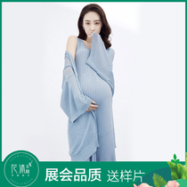81 flower mu theme 19 exhibition New pregnant women Photo Clothing photo studio photo small clear new blue knitted suspender skirt skirt